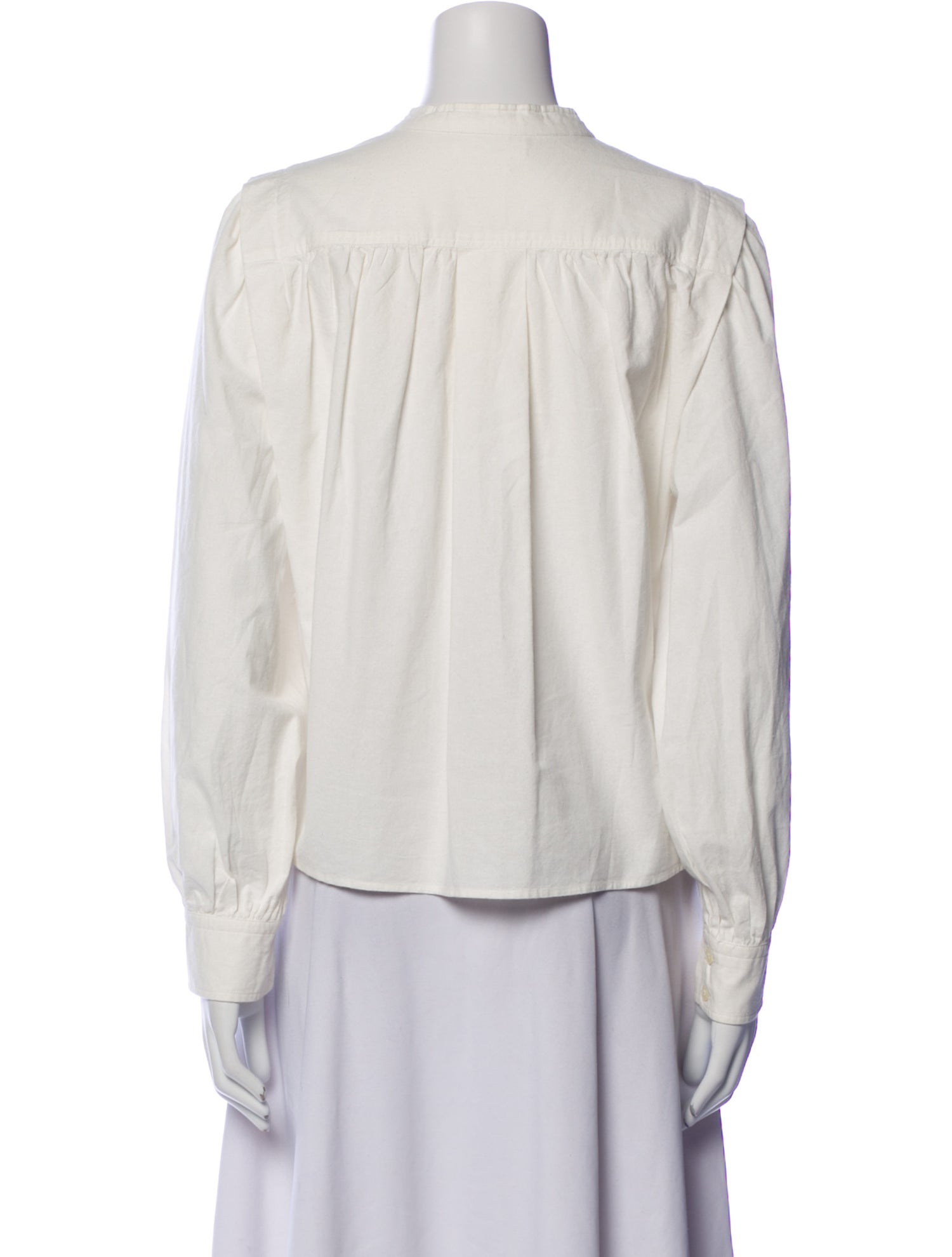 Étoile Isabel Marant Mock Neck Long Sleeve Button-Up Top